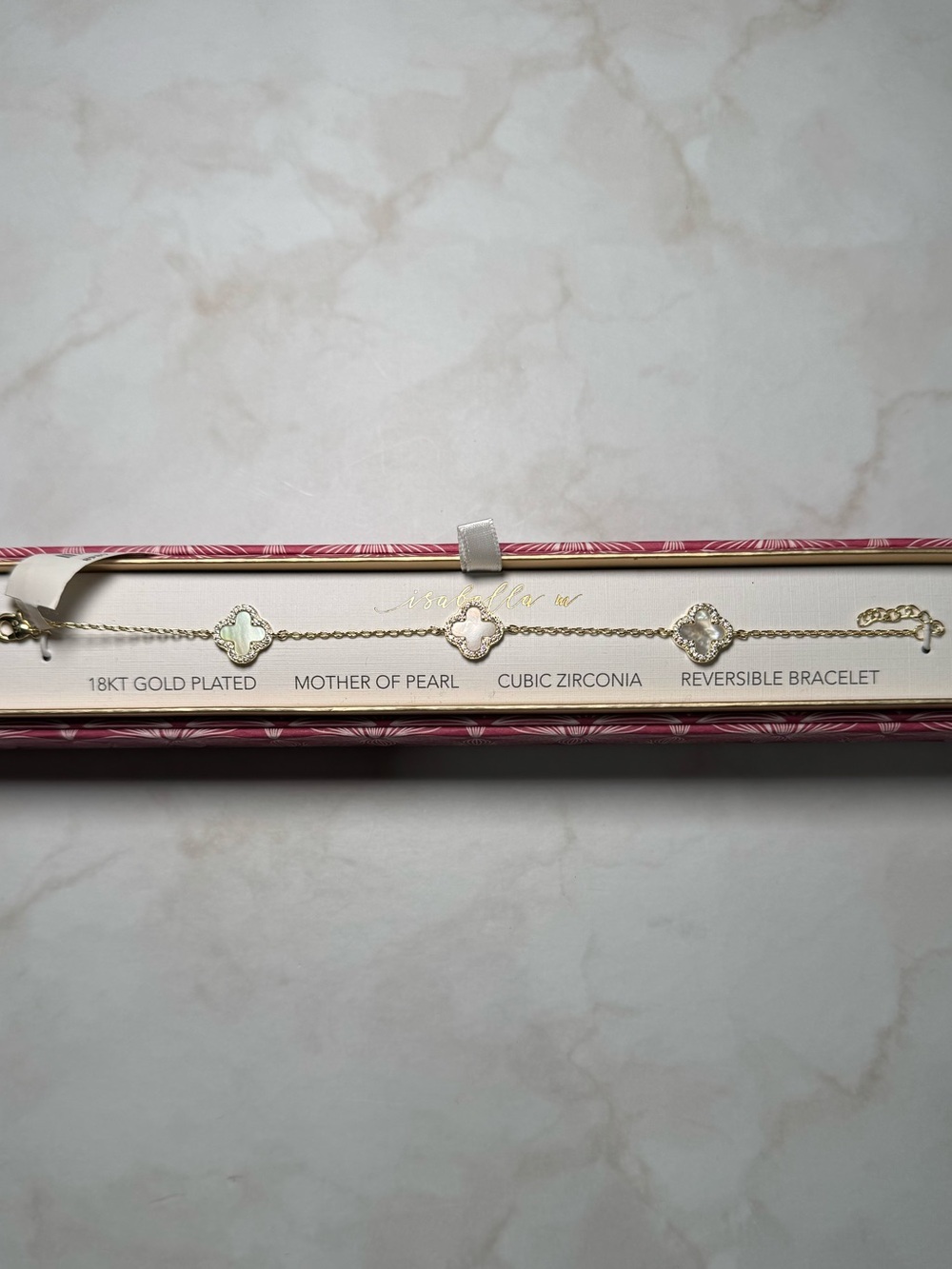 Mother of Pearl Clover Bracelet - Gold
